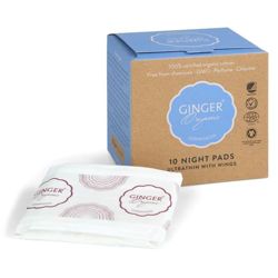 Ginger Organic, Podpaski na Noc ze Skrzydełkami, 10 sztuk