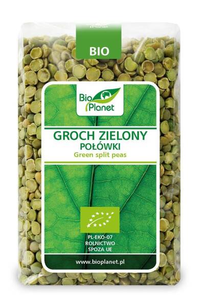 Groch Zielony Połówki BIO, 500 g, Bio Planet