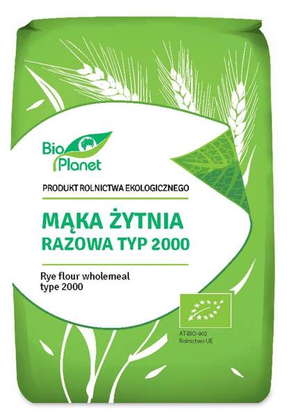 Mąka żytnia razowa, TYP 2000, BIO, 1 kg, BIO PLANET