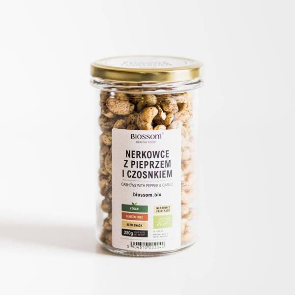 Nerkowce z Pieprzem i Czosnkiem, ekologiczne, BIO, Fairtrade, 250g, Biossom