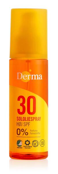 Olejek słoneczny SPF 30, hipoalergiczny, certyfikowany, 150 ml Derma Sun