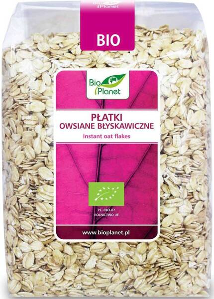 Płatki owsiane błyskawiczne, BIO, 600 g, Bio Planet