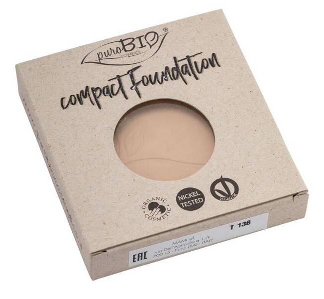 Puder Compact Foundation 02, podkład w pudrze, WKŁAD WYMIENNY, 9g, PuroBIO