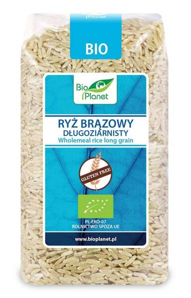 Ryż brązowy długoziarnisty, bezglutenowy, 500 g, Bio Planet