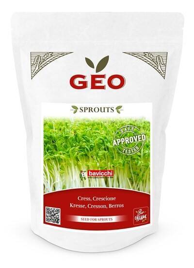 Rzeżucha - nasiona na kiełki GEO, certyfikowane, DUŻE OPAKOWANIE, 350g, Bavicchi (ZXC5008)