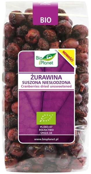 Żurawina suszona niesłodzona BIO, 50 g, Bio Planet